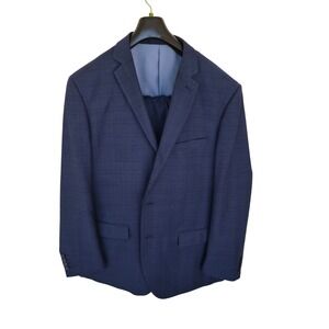 Alberto Cardinali Mens Navy Blue Windowpane Check Two Piece Suit 50L 44L